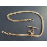 An 18ct yellow gold double Albert watch chain links hallmarked and one clasp marked 18c, 41cm