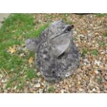 A stone effect frog water feature, 37cm tall x 30cm wide
