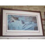 A signed Douglas Hofman lithograph, Dreaming 183/395 with COA, frame size 80cm x 121cm, in good