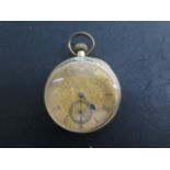 An 18ct yellow gold top wind pocket watch, the movement by John Bytine and son, 45mm case, hands