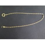 An 18ct yellow gold watch chain style necklace, 44cm long, marked 750, generally good, total
