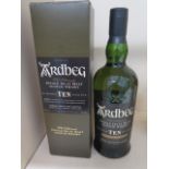 A 70cl bottle of Ardbeg single Islay malt Scotch whisky, 10 years 46% vol, boxed