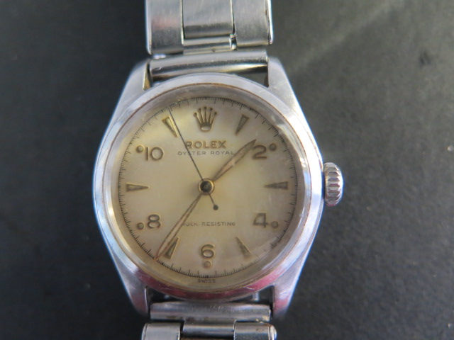 A Rolex Oyster Royal stainless steel mid size manual wind bracelet wristwatch, 31mm case, model 6144