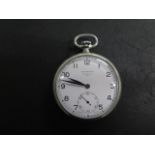 A Longines top wind pocket watch, 4.6cm case, 37.93. 8592961 movement in running order, hands
