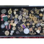 A collection of assorted military and other badges