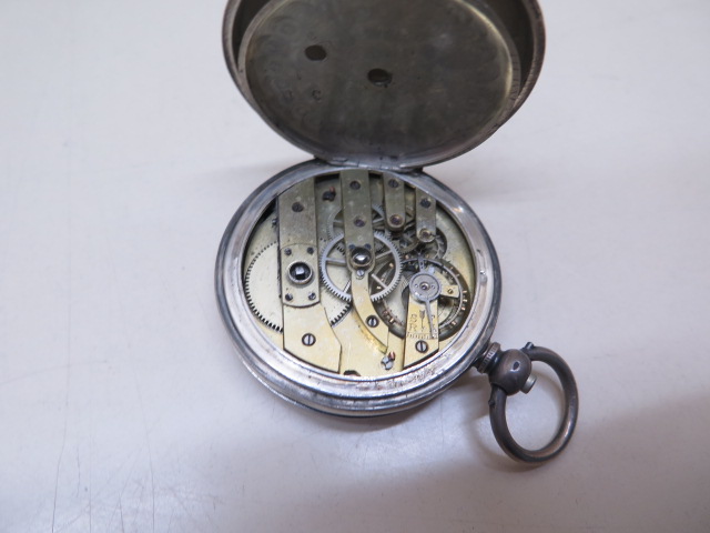 A silver cased Dent & Sons hunter pocket watch, 5cm case, in running order, some wear / dents to - Image 2 of 3