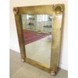 A modern gilt mirror with shell design corners, 118cm x 86cm