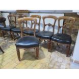 A set of 6 Victorian oak dining chairs all generally sound , 2 with repairs