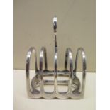 A good heavy silver toast/ letter rack, 9cm long, Sheffield 1903/04 HA, approx 5.95 troy oz, in good