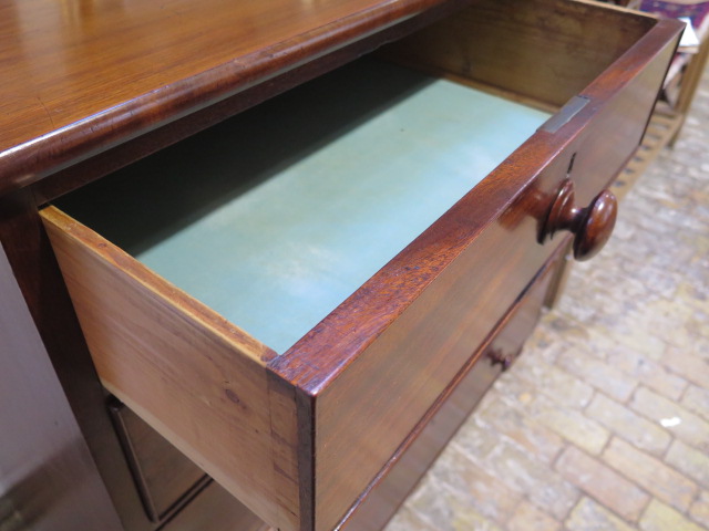 An early Victorian mahogany two over four chest of graduated drawers, the drawers with their - Image 3 of 4