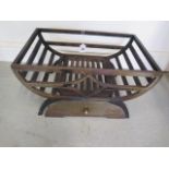 A Chesney cradle iron fire basket, 24cm tall x 46cm x 31cm