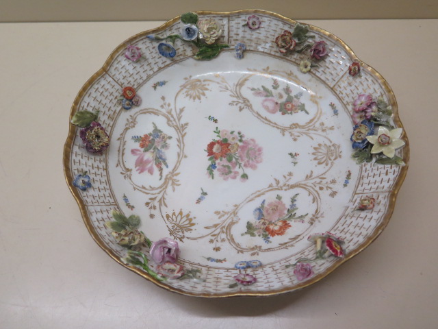 A Continental swan and heron decorated cabinet plate, 24cm diameter, and a Meissen second quality - Image 4 of 7