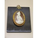 A Victorian framed cameo brooch depicting one of the Greek legends mounted in 15ct gold, stamped