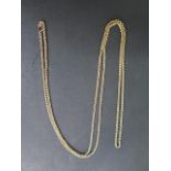 A long 15ct yellow gold chain, 164cm long, marked 15, approx 56.5 grams