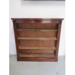 A Victorian mahogany open bookcase with adjustable shelves in polished condition, 117cm tall x 116cm