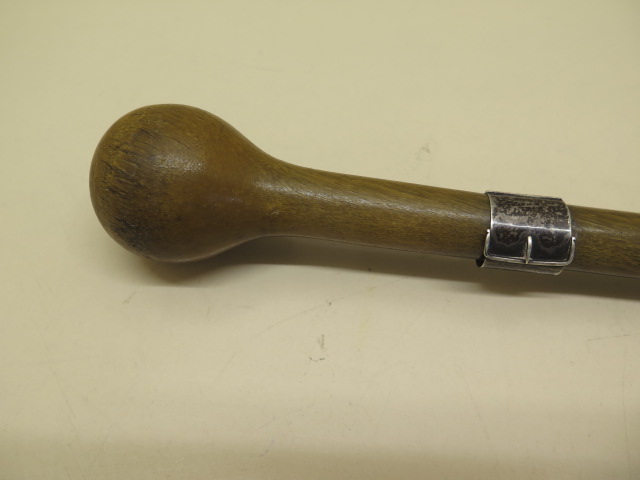 A Victorian Zulu fully worked rhino horn knobkerry with a white metal collar dated 1880 enscribed - Image 2 of 10