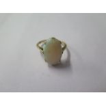 An 18ct opal ring, size M/N, opal approx 15mm x 10mm x 3.5mm, approx 3.2 grams