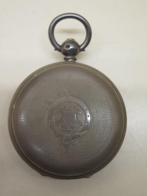 A silver pocket watch, the movement signed Richrd Rourledge, 5.5cm case, running, generally good, wi - Image 4 of 4