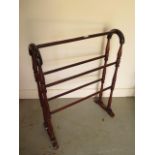 A Victorian mahogany towel rail in clean polished condition, 86cm tall x 67cm long
