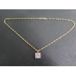 A 14ct yellow gold pendant on 14 ct gold chain, 43cm long, total weight approx 3.7 grams