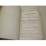 A 1713 leather bound edition Heraclitus Ridens or a discourse between Jest and Earnest Vol 1 by