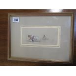 Edward Hargitt a framed signed sketch dated July 15-70 in a gilt frame, frame size 23cm x 31cm,