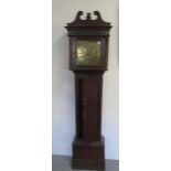 An 18th / 19th century oak 30 hour longcase clock with a brass 11 1/4" square dial, signed Saml Vale
