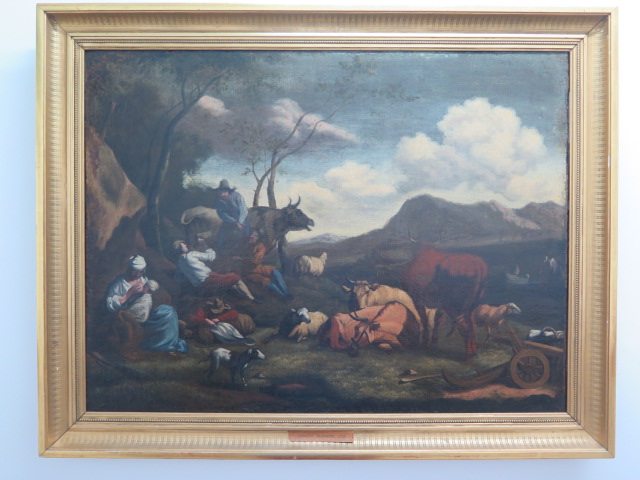 Possibly follower of Hendrick Bloemaert Dutch 1601-1672 oil on canvas with catalogue cutting