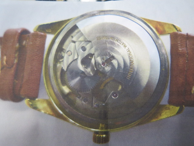 A very good gentleman's vintage 1960's IWC automatic wristwatch with 18ct gold case, brushed satin - Image 7 of 7