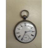 A silver pocket watch, the movement signed Richrd Rourledge, 5.5cm case, running, generally good, wi
