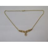 A hallmarked 18ct yellow gold necklet, approx 16.2 grams, length approx 43cm, fitted with a