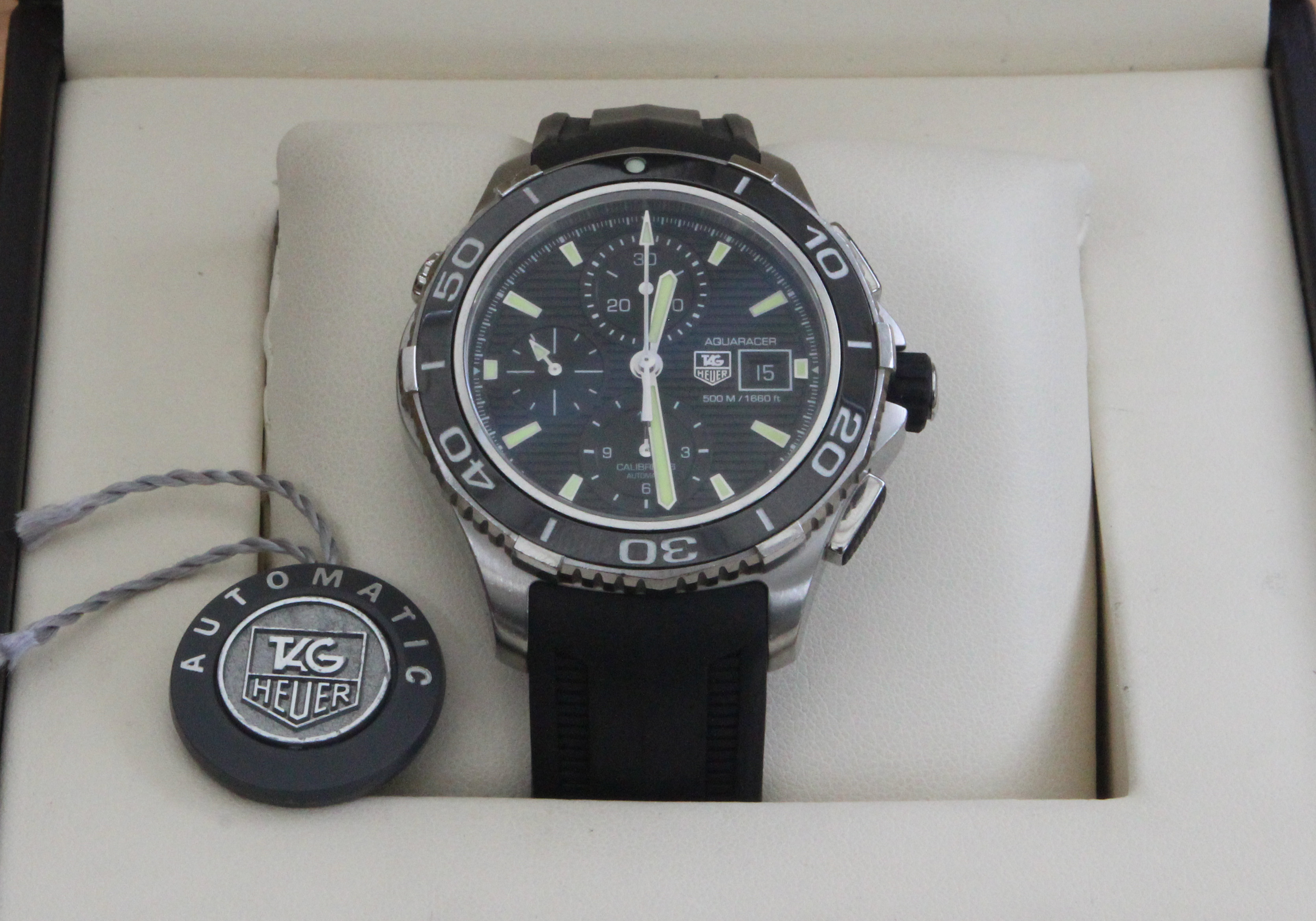 A Tag Heuer Aquaracer Calibre 16 automatic chronograph 500m, water resistant to 500m, helium valve - Image 3 of 8
