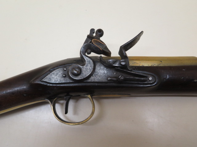 A flintlock canon barrelled blunderbuss, the lock signed Cox, barrel length 38cm, total length 79cm, - Image 2 of 8