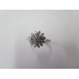 An 18ct white gold diamond cluster ring, size Q, approx 3.7 grams, generally good (ref 7211)