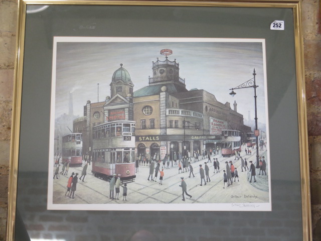 A framed and glazed print by Arthur Delaney signed in pencil to the margin with Arts Guild