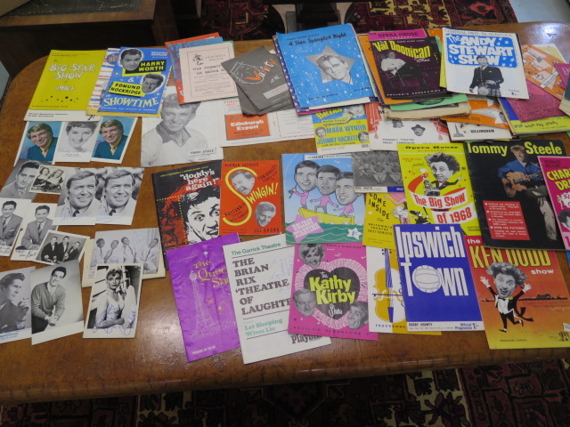 A good collection of assorted theatre stage programmes and some signed star photographs including