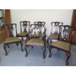 A set of six (4 + 2) mahogany dining chairs circa 1900s stamped 23WIMODL and a label Howard and Son
