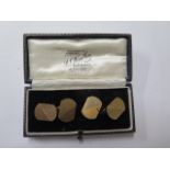 A pair of 9ct yellow gold hallmarked cufflinks approx 5 grams, in good condition, boxed