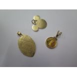 Three 14ct yellow gold pendants, approx 8.9 grams