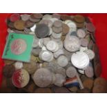 A collection of mainly British coins including an 1898 silver crown