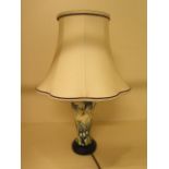 A Moorcroft snowdrop table lamp with shade, 46cm tall, working, good condition
