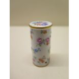 A 19th century Meissen porcelain stopper enamel decorated with a floral design, 5cm tall, good