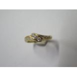 A yellow gold diamond ring marked 0.22, tests to approx 18ct, ring size O, generally good, approx