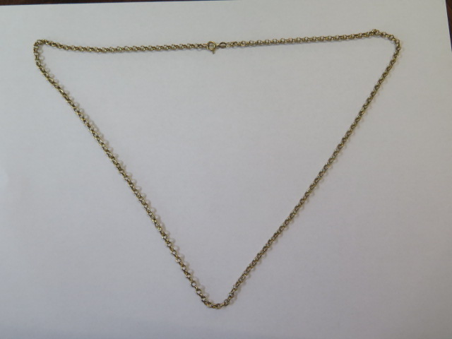 A 9ct yellow gold hallmarked belcher pattern chain, approx 6.2 grams