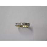 A hallmarked 18ct yellow gold seven stone diamond ring, approx 1ct, ring size L/M, approx 2.9 grams,
