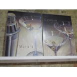 A pair of Cocktail Martini prints on board from originals by Marco Fabiano, 78cm x 58cm