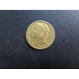 A French 20 franc gold coin, dated 1813, approx 6.3 grams