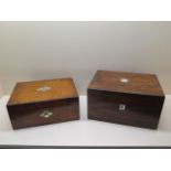 A Victorian jewellery box and writing box