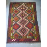 A hand knotted woollen Maimana Kilim rug, 164cm x 115cm