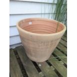 One terracotta frost proof planter, chip to side